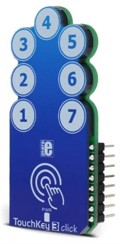 Mikroelektronika MIKROE-2891 TouchKey 3 Click AT42QT1110 Pulsanti Tattili Capacitivi