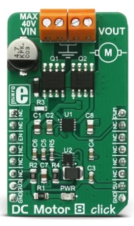 Mikroelektronika MIKROE-2893 DC Motor 8 Click MIC4605 Driver MOSFET Mezzo Ponte 85V
