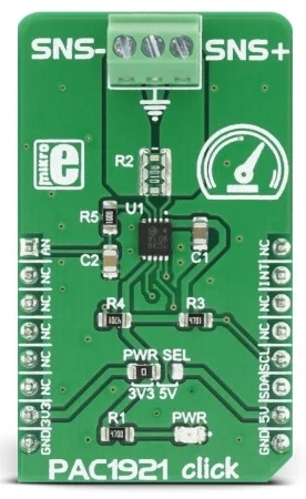 Mikroelektronika MIKROE-2910 PAC1921 Monitor di Potenza/Corrente High-Side Click Board