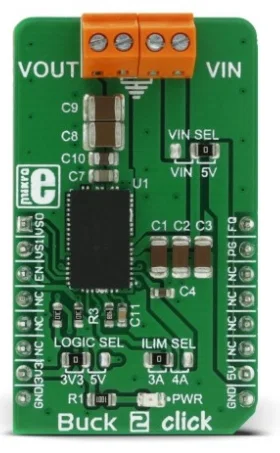 Mikroelektronika MIKROE-2911 MIC45404 Modulo di Alimentazione DC-DC Buck Ultra-Low Profile 19V 5A
