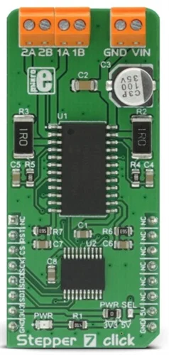 Mikroelektronika MIKROE-2912 Stepper 7 Click Board - Driver Motore Passo-Passo Bipolare, Ponte H, Ex