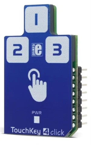 Mikroelektronika MIKROE-2965 Touch Key 4 Click Sensore Tattile Capacitivo a 3 Canali