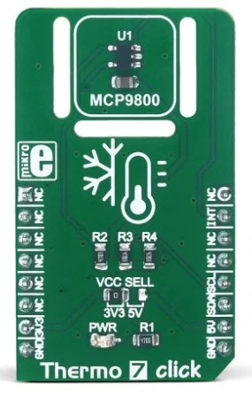 Mikroelektronika MIKROE-2979 Thermo 7 Click Sensore di Temperatura ad Alta Precisione con I2C