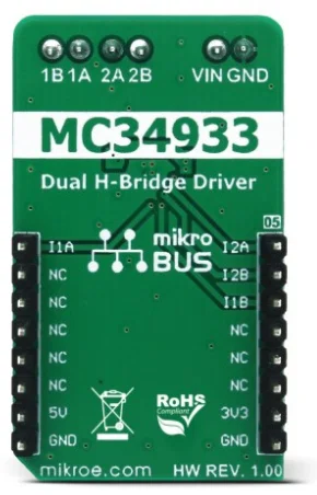 Mikroelektronika MIKROE-3031 MC34933 Dual H-Bridge Driver Click Board