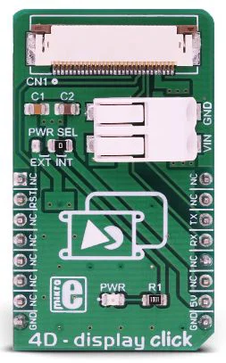 Mikroelektronika MIKROE-3044 4D Systems Intelligent Display Adapter Click Board mikroBUS UART Interf
