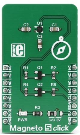 Mikroelektronika MIKROE-3050 Magneto 5 Click 3-Axis Magnetic Sensor MMC34160PJ