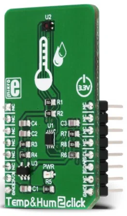 Mikroelektronika MIKROE-3085 Temp-Hum 2 Click Board Si7034 Temperature Humidity Sensor