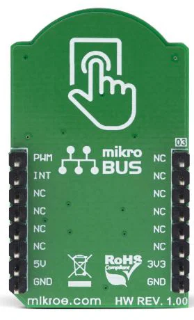 Modulo Pulsante Mikroelektronika MIKROE-3262, Interfaccia GPIO, PWM, LED Giallo, Circuito Antirimbal