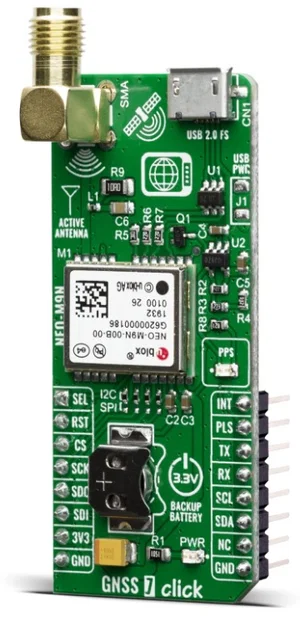 MIKROE-3922 GNSS 7 Click - Modulo Ricevitore GPS+GNSS u-blox NEO-M9N