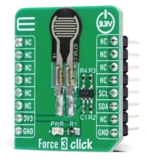 MIKROE-4149 Force 3 Click Board - Resistore Sensore di Forza Serie FSR 400