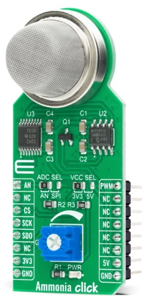 MIKROE-4151 Ammonia Click Board - Sensore di Gas MQ-137 5-200 ppm