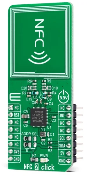 MIKROE-4309 NFC 2 Click Board - Transceiver NFC PN7150 ad Alte Prestazioni 13.56 MHz