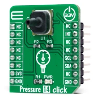 MIKROE-4424 Pressure 14 Click Board - Sensore di Pressione Piezoresistivo ABP2LANT060PG2A3XX, I2C, 3