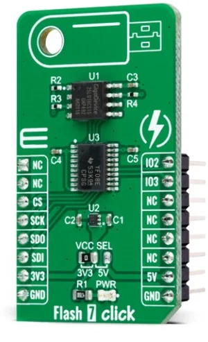 MIKROE-4440 Flash 7 Click Board con Memoria Flash NOR SPI GigaDevice GD25LQ16C 16Mbit