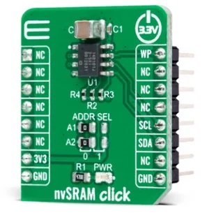 MIKROE-4441 nvSRAM Click Board con SRAM Non Volatile Cypress CY14B101J 1-Mbit