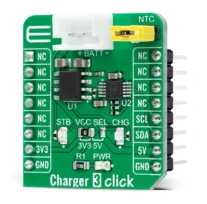 MIKROE-4449 Charger 3 Click Board con Caricabatterie Li-Ion TP4056