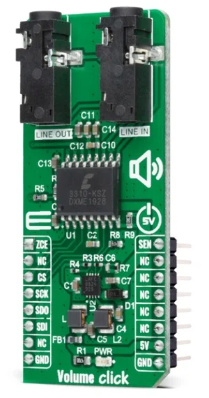 MIKROE-4450 Volume Click Board con Controllo Volume Digitale Cirrus Logic CS3310