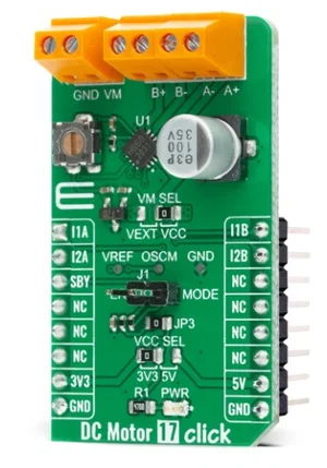 MIKROE-4454 DC Motor 17 Click Board con Driver Doppio Ponte H Toshiba TC78H660FTG