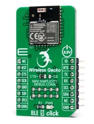 MIKROE-4487 BLE 9 Click Board BGM220P Silicon Labs Modulo Bluetooth 5.2 Low Energy IoT