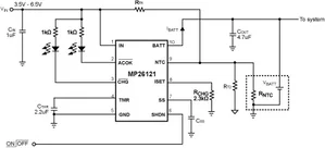 Monolithic Power Systems MP26121DQ-LF-P 1A 28V Linear Single-Cell Li-Ion Charger QFN-3x3