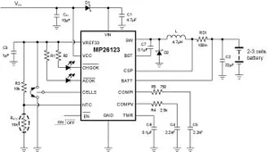 Monolithic Power Systems MP26123DR-LF-P 2A 24V 2-3 Cell Switching Charger QFN-4x4