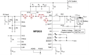 Monolithic Power Systems MP2633GR-P 3A Single-Cell Battery Charger IC