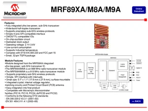 Microchip MRF89XAM8A-I-RM Modulo Transceiver Sub-GHz 868 MHz