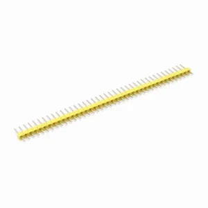 Pin Header, Recht, Breekbaar, 40-pins, 2.54mm, Geel, THT, Verguld