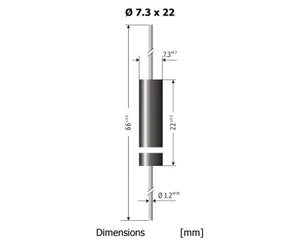 Diode Haute Tension Div MW-D004-3, 12000V VRRM, 0.55A AV, Cosse à Œillet, Faston 6.3x0.8mm