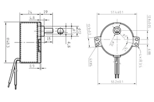 Div MW-M023-12 12Vac 4W Moteur Synchrone, 2/3 tr/min Rotation Horaire