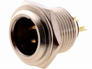 Ninigi MXLR-3W-C Mini XLR 3-polige Mannelijke Paneelmontage Stekker, Soldeeraansluiting, Ø11mm