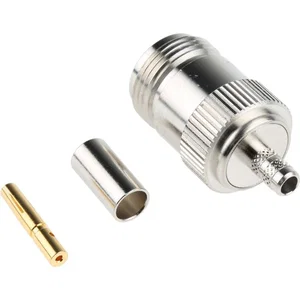 N-108 Conector Crimp N-Type 50 Ohm para Cabo Coaxial RG58, Fêmea, Montagem Reta, Várias Marcas