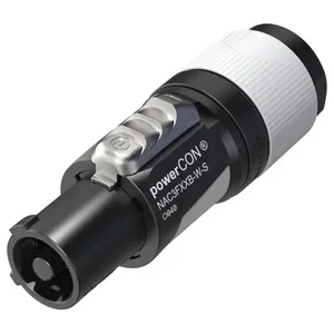 Connecteur Neutrik NAC3FXXB-W-S powerCON, 3 Pôles, 16A, 250VAC, Montage sur Câble, Gris, Insert V-0,