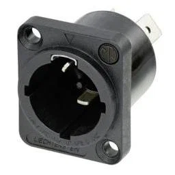 Connecteur de panneau mâle Neutrik powerCON TRUE1 TOP 3 pôles, 16A, Faston 6.3mm, noir, IP65