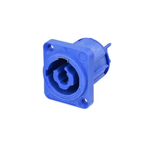 Connecteur de panneau mâle Neutrik powerCON TRUE1 XX 3 pôles, 20A, Faston 4.8mm, bleu