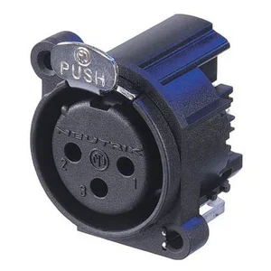 Neutrik NC3FAH2 XLR 3-polige Vrouwelijke Connector, Paneel-/PCB-montage, Brons/Goud Contacten
