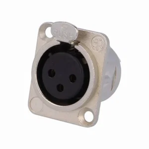 Neutrik NC3FD-L-1 XLR 3-polige Vrouwelijke Connector, Paneelmontage, Metalen Behuizing, Brons/Zilver