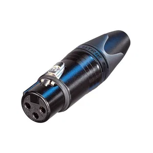 Neutrik NC3FXX-B XLR-connector, Vrouwelijk, 3-polig, Kabelmontage, Zwart, Vergulde Contacten