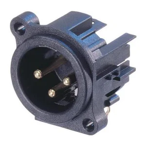 Neutrik NC3MAH XLR-connector, Mannelijk, 3-polig, Paneel/PCB-montage, Horizontaal, Zwart, Geaard