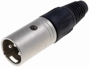 Neutrik NC3MX XLR 3-polige Mannelijke Kabelconnector, Verzilverd, -30...+80°C, 16A