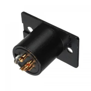Neutrik NC4MP-B XLR Mannelijke Connector, 4-Polig, Paneelmontage, Zwart, Vergulde Contacten