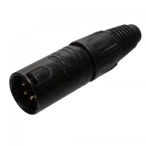 Neutrik NC4MX-B XLR 4-Polige Male Kabelconnector, Vergulde Contacten, Zwart