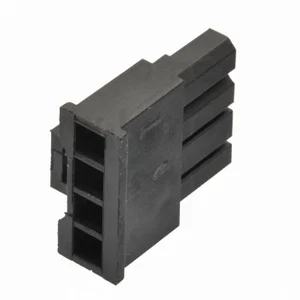Gold Star Micro-Fit 3.00mm 4-pins Vrouwelijke Enkelrijige Voedingsconnectorbehuizing, Zwart