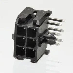 Gold Star NCWD300-06R Micro-Fit Voedingsconnector, 3.00mm Pitch, 6-Pins Mannelijk, 90 Graden, Soldee