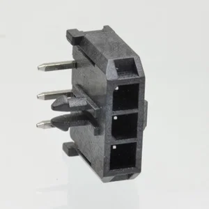Gold Star NCWS300-03R Micro-Fit Voedingsconnector, 3.00mm Pitch, 3-Pins Mannelijk, 90 Graden, Soldee