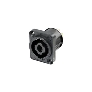 Neutrik NL4MPXX speakON Chassisconnector, 4-polig, Faston, 25A, Zwart