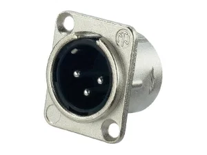 Neutrik NTR-NC3MDL1 XLR Chassisconnector, 3-Polig, Mannelijk, 2-Schroefmontage