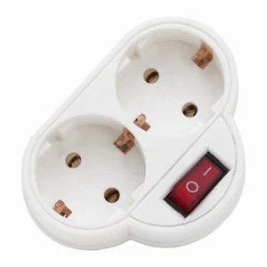 Prise de courant NVK1-WH, 2 voies, 10A, 250VAC, blanche