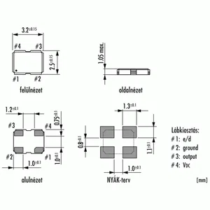 25MHZ oscillateur O25-0-JO32-B-3-3-1-LF