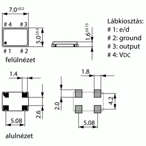 1.6MHz oscillateur O32-0-VX3FS-T1